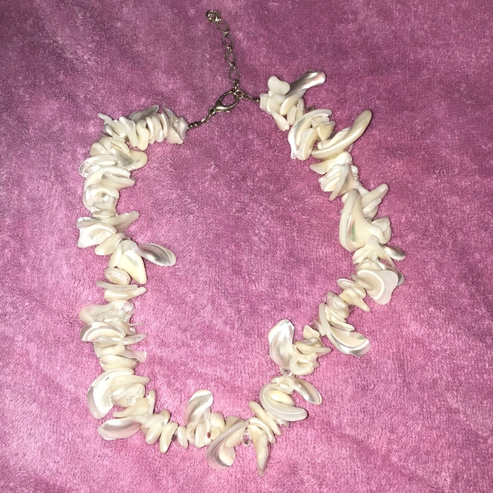Shell and crystal necklace
